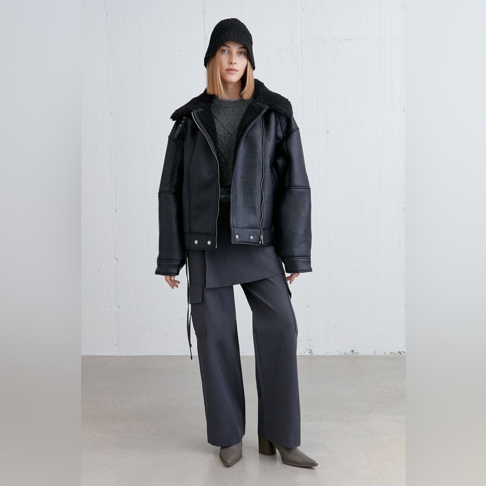 OVERSIZED SHERPA AVIATOR JACKET